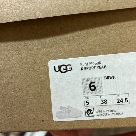 NIB White UGG Sport Yeah Slippers - Picture 7 of 7